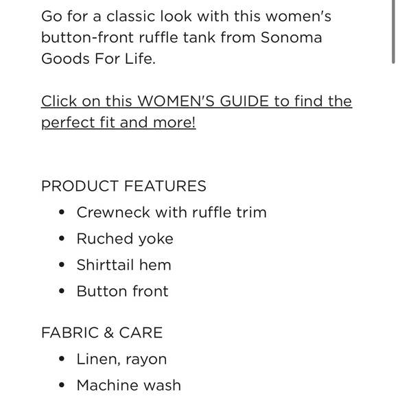 Sonoma Goods For Life Ruffle Tank Top - Picture 3 of 3